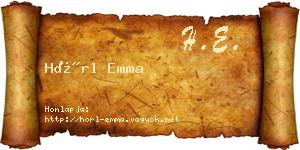 Hörl Emma névjegykártya